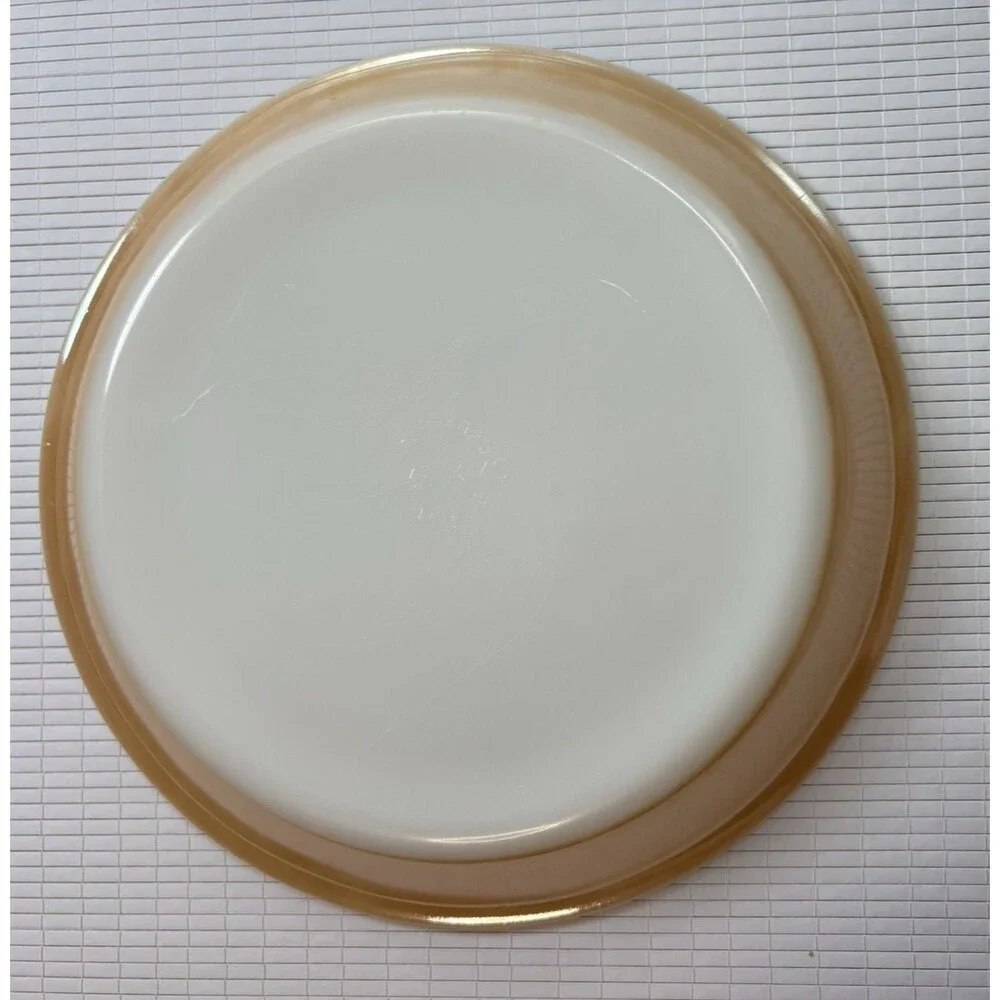 Vtg Fire King 460 Pie Plate Peach Luster 9
